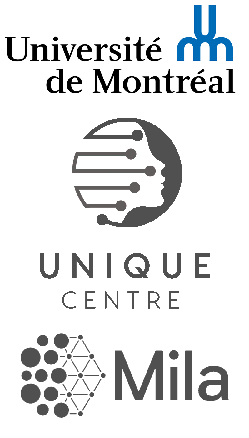 UdeM UNIQUE Neuro-AI Mila Quebec logos